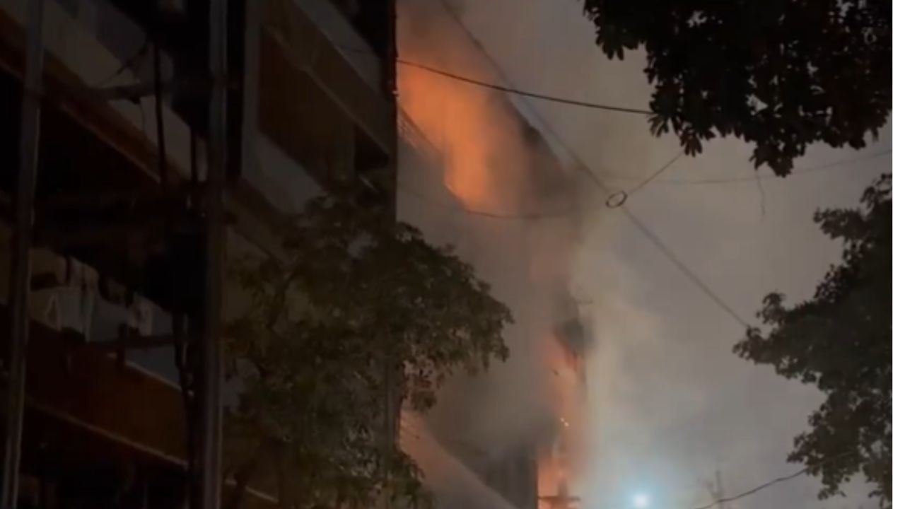 Fire in Building । Photo Credit: Videograb