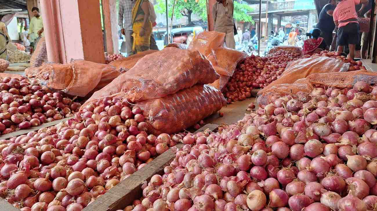 Onions in market