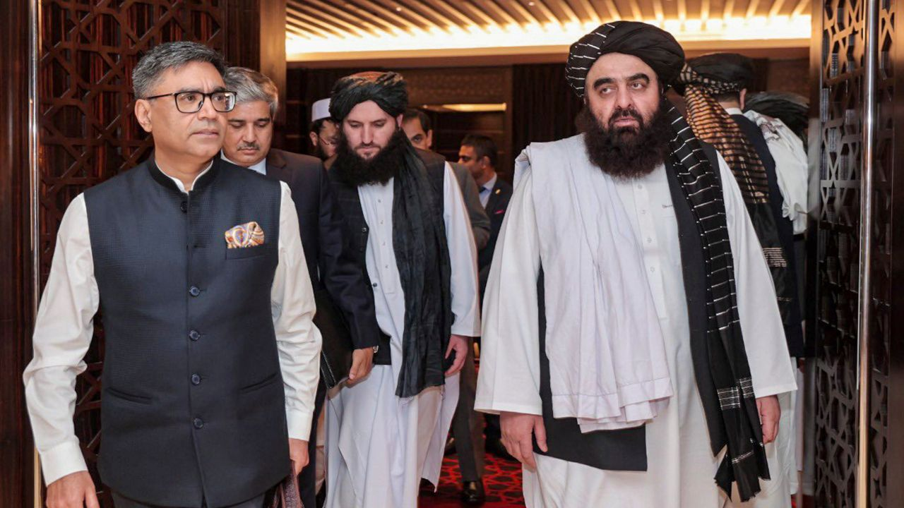 vikram misri and Mawlawi Amir Khan Muttaqi