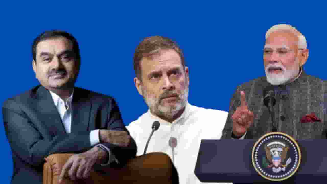 Gautam Adani, Rahul Gandhi nad Narendra Modi
