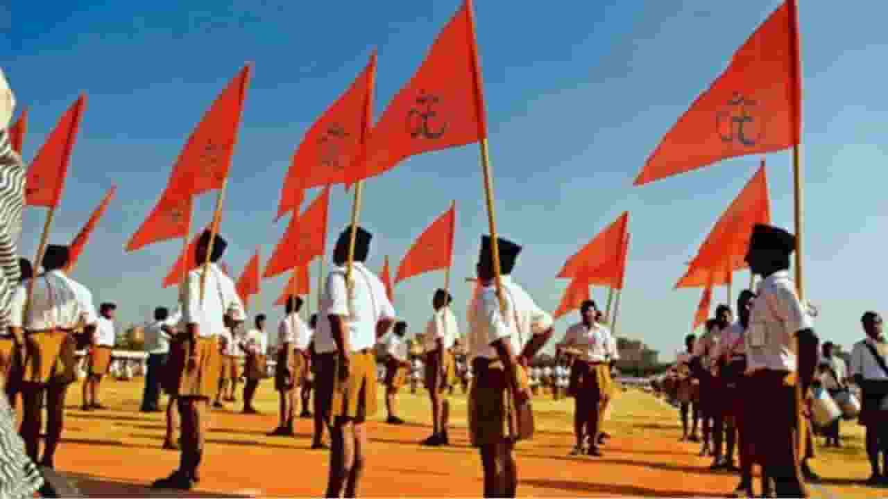 RSS worker । Photo Credit: PTI