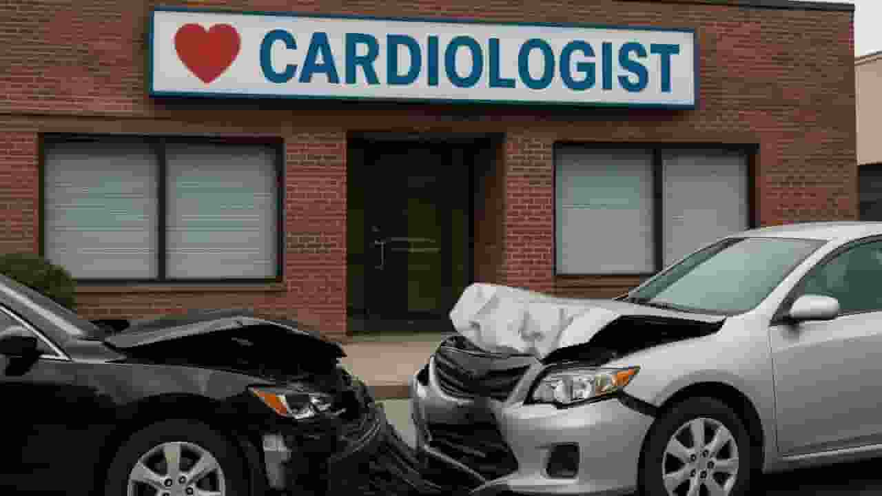 ड्राइविंग के समय आया हार्ट अटैक, दिल के डॉक्टर के क्लीनिक में घुसी कार Representational Image। Photo Credit: AI Generated