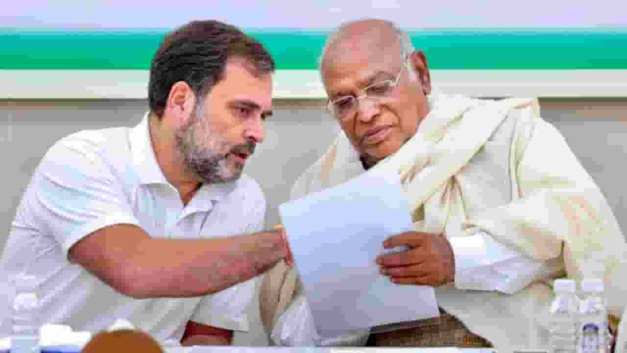 Rahul Gandhi and Mallikarjun Kharge