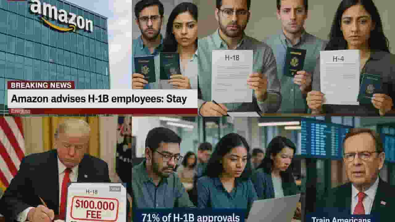 ट्रंप के वीजा रूल के बावजूद अमेजन अपने स्टाफ को क्यों रुकने को कह रहा? Representational Image। Photo Credit: AI Generated
